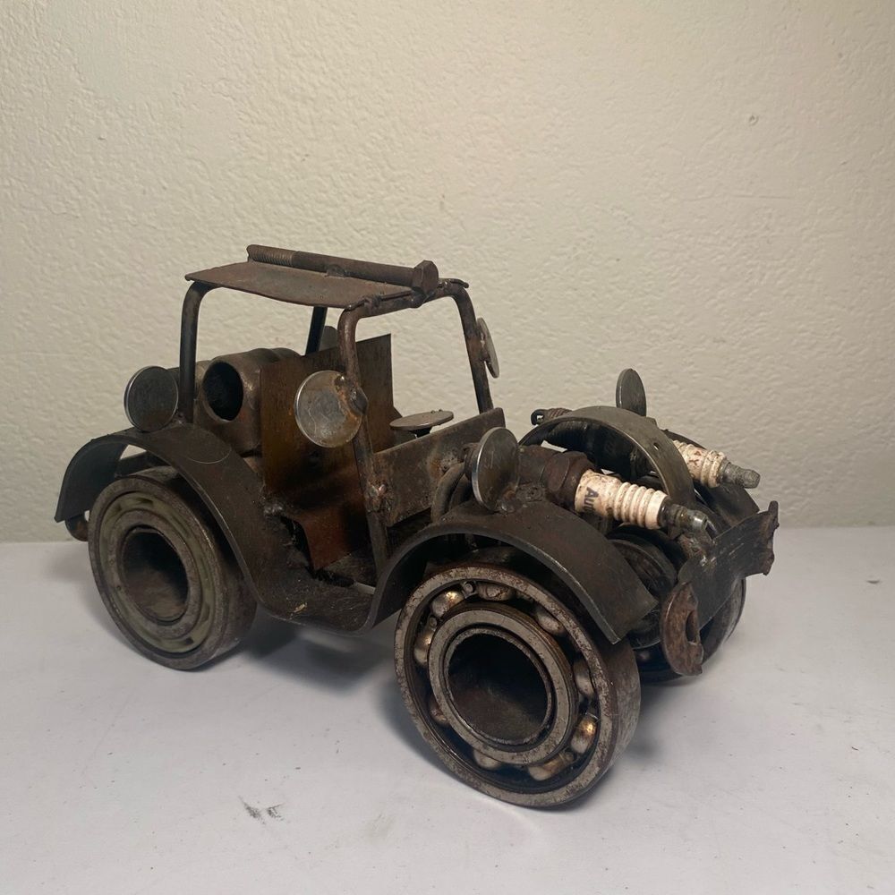 Steampunk Handmade 1 of a Kind Car Scrap Art Metal Fabrication Display Piece